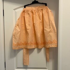 Handmade Orange Checkered Adult Apron